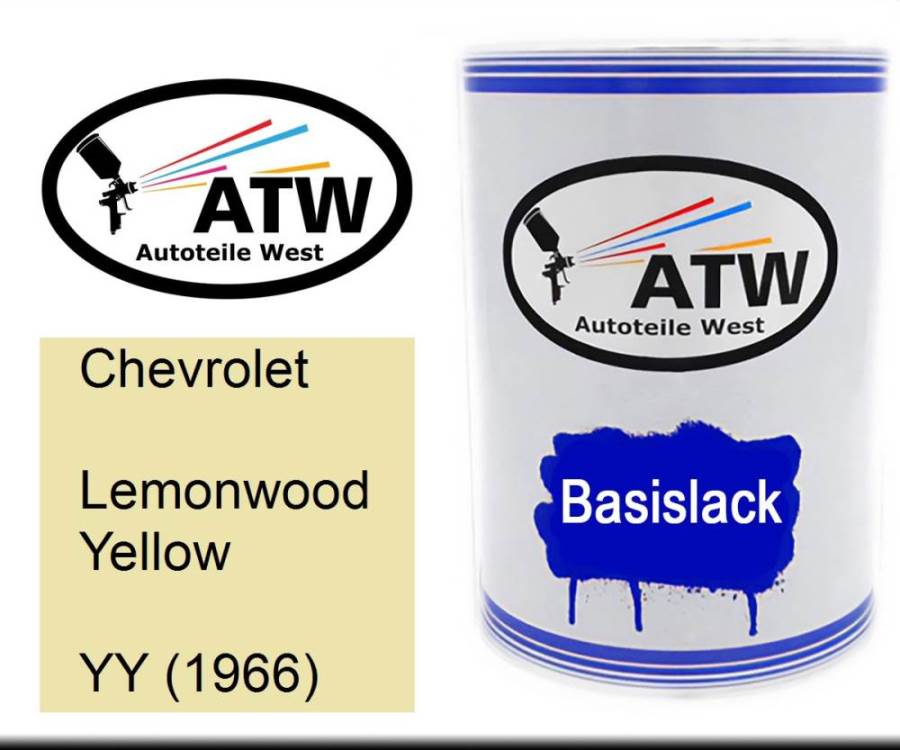 Chevrolet, Lemonwood Yellow, YY (1966): 500ml Lackdose, von ATW Autoteile West.